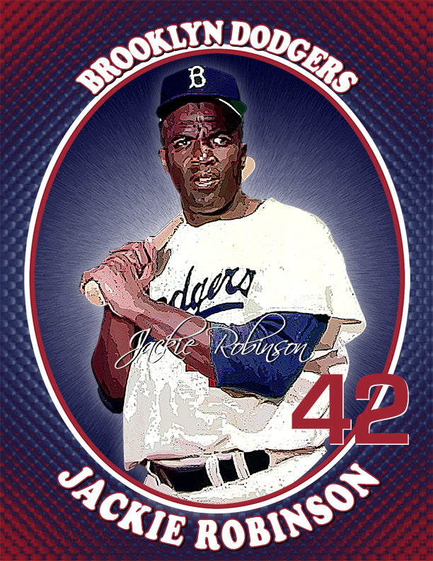 Jackie Robinson Of The Brooklyn Dodgers Art Print