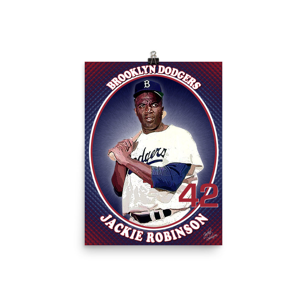 Jackie Robinson Of The Brooklyn Dodgers Art Print