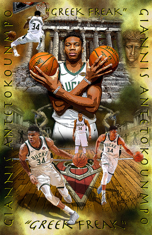 Giannis Antetokounmpo "Greek Freak"  D-1 (Print)