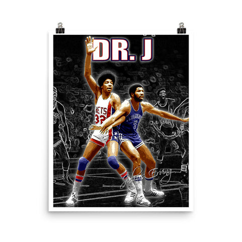 Julius Erving "Dr. J " D-3 (Print)